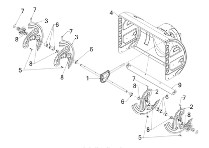 Auger Housing Diagram and Parts List for 2X528SWE (31BH54TT709)(2016) Cub Cadet Snow Blower